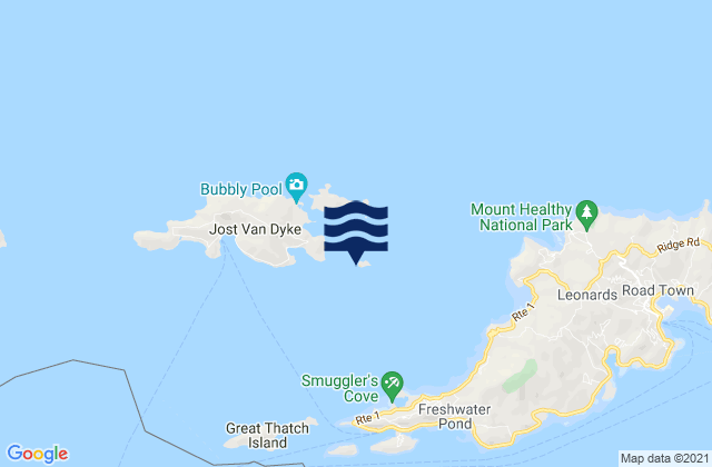 Mapa de mareas Sandy Spit, British Virgin Islands