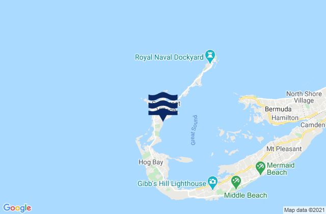 Mapa de mareas Sandys Parish, Bermuda