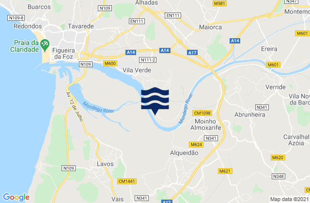 Mapa de mareas Sanguessuga, Portugal