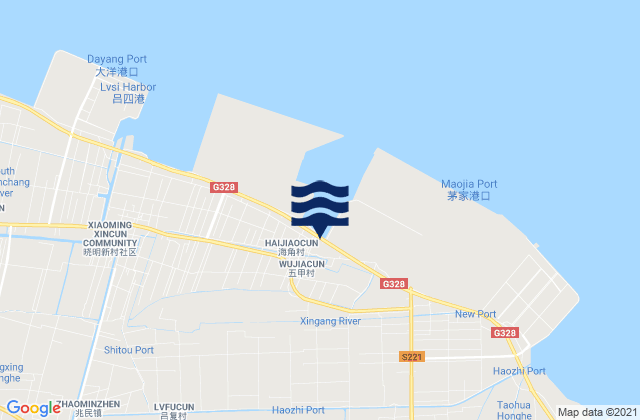 Mapa de mareas Sanjia, China