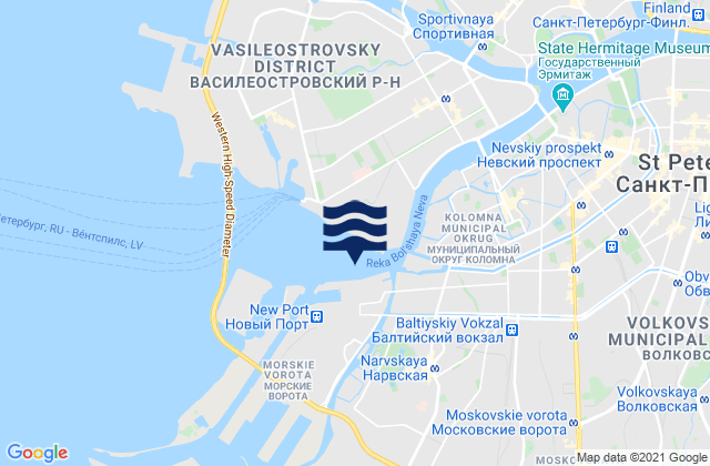 Mapa de mareas Sankt-Peterburg, Russia