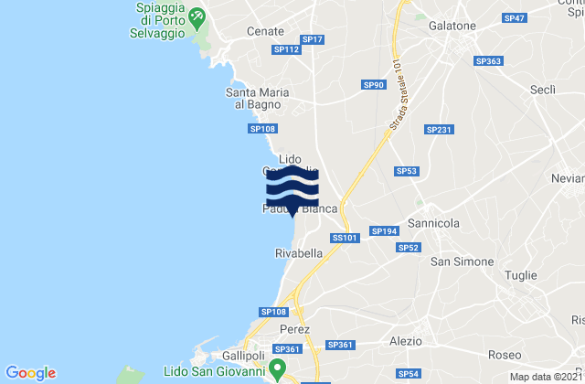 Mapa de mareas Sannicola, Italy