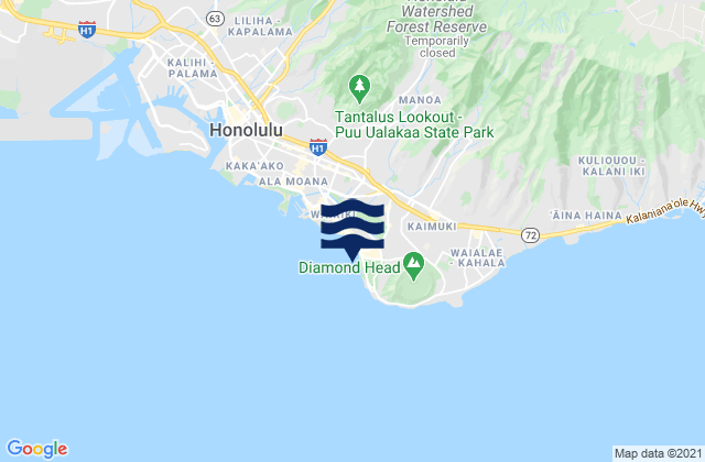 Mapa de mareas Sans Souci Beach, United States