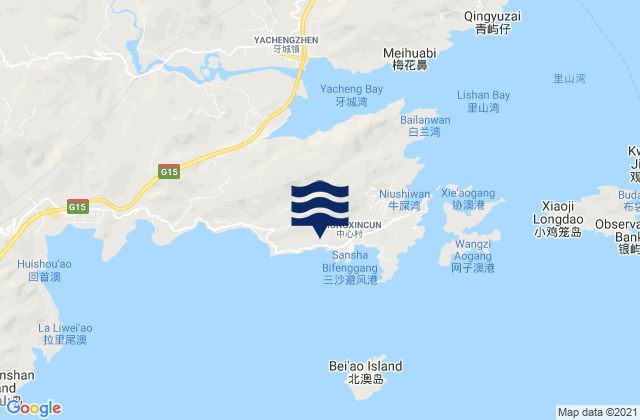 Mapa de mareas Sansha, China