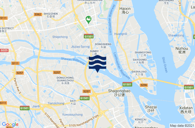 Mapa de mareas Sansha, China