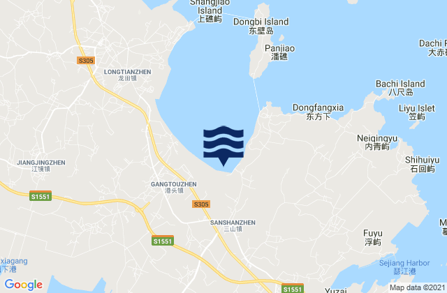 Mapa de mareas Sanshan, China