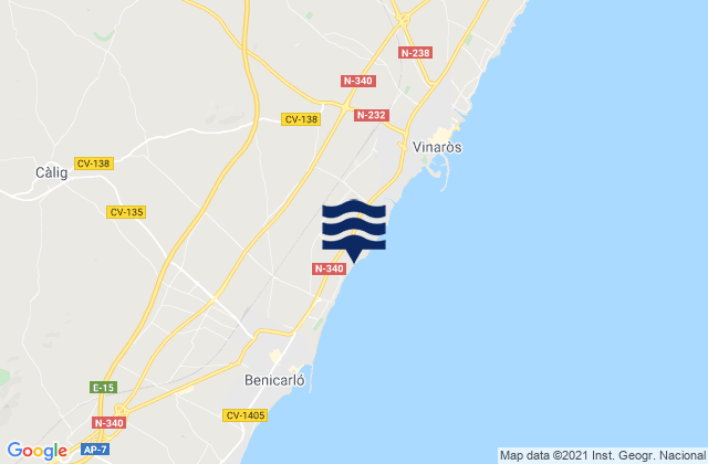 Mapa de mareas Sant Jordi, Spain