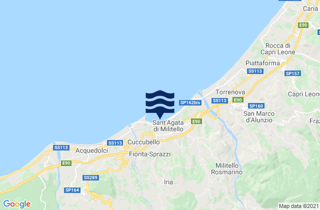 Mapa de mareas Sant'Agata di Militello, Italy
