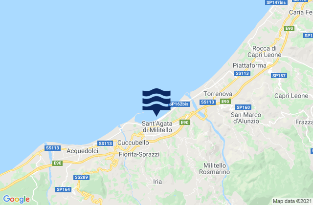 Mapa de mareas Sant'Agata di Militello, Italy