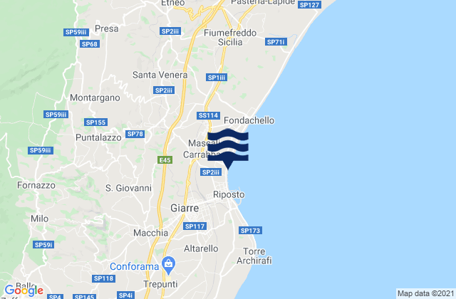 Mapa de mareas Sant'Alfio, Italy
