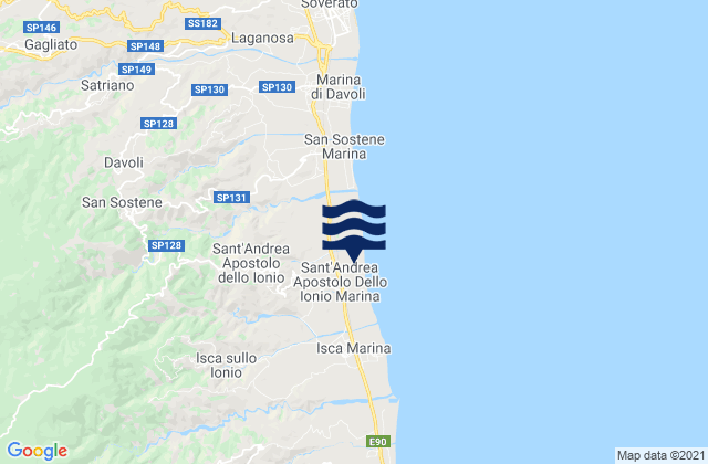 Mapa de mareas Sant'Andrea Apostolo dello Ionio, Italy