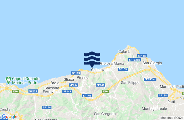 Mapa de mareas Sant'Angelo di Brolo, Italy