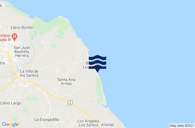 Mapa de mareas Santa Ana Arriba, Panama