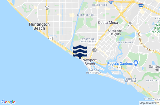 Mapa de mareas Santa Ana, United States