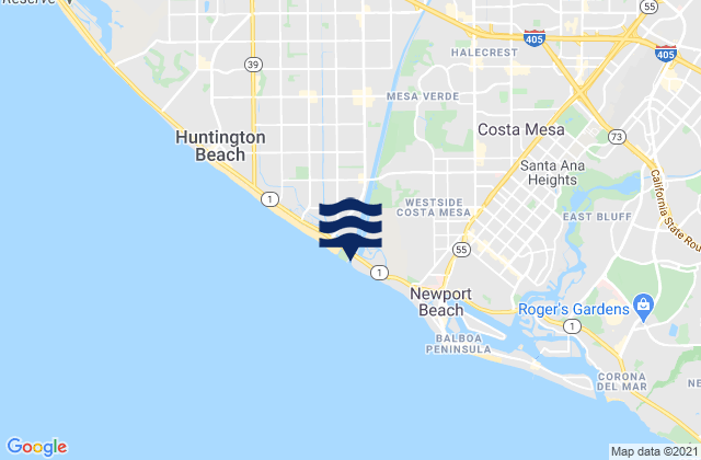 Mapa de mareas Santa Ana River entrance, United States
