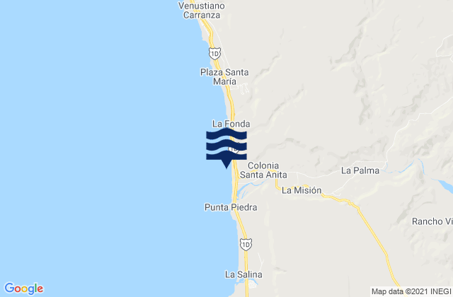 Mapa de mareas Santa Anita, Mexico
