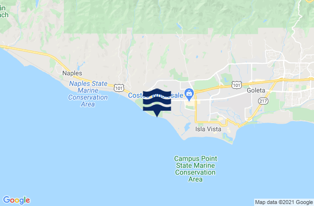 Mapa de mareas Santa Barbara Shores County Park, United States