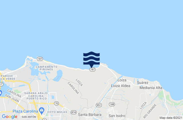 Mapa de mareas Santa Barbara, Puerto Rico