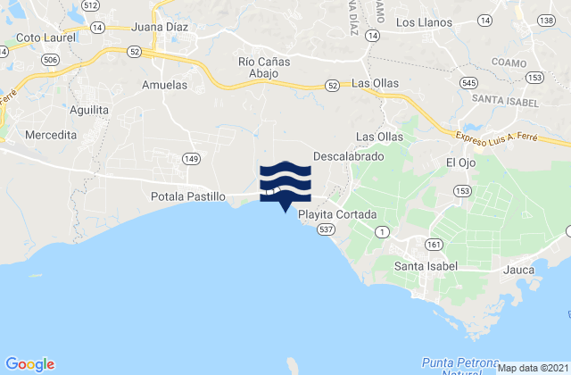 Mapa de mareas Santa Catalina Barrio, Puerto Rico