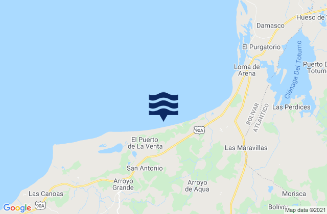 Mapa de mareas Santa Catalina, Colombia