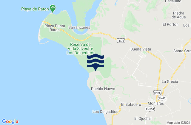 Mapa de mareas Santa Cruz, Honduras