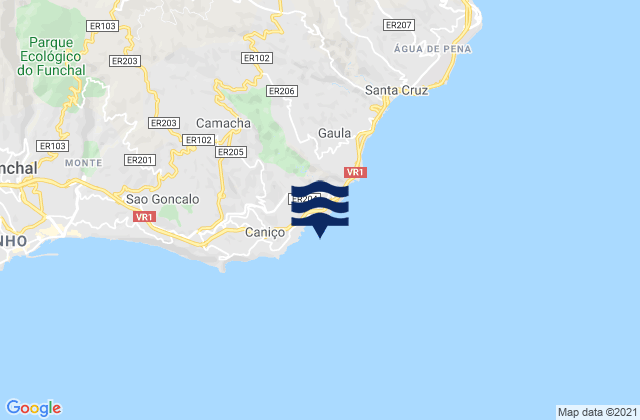 Mapa de mareas Santa Cruz, Portugal