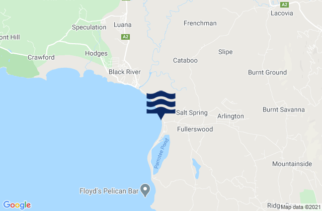 Mapa de mareas Santa Cruz, Jamaica