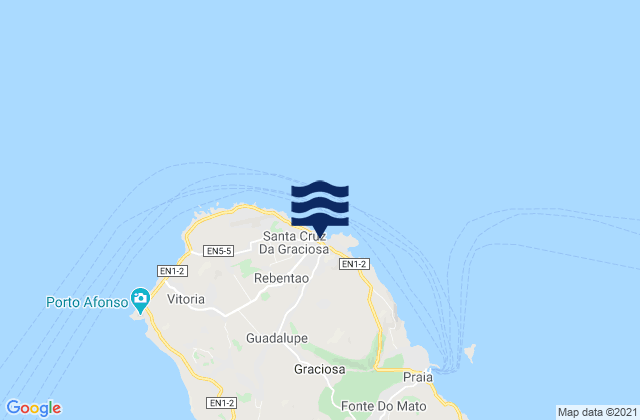 Mapa de mareas Santa Cruz da Graciosa, Portugal