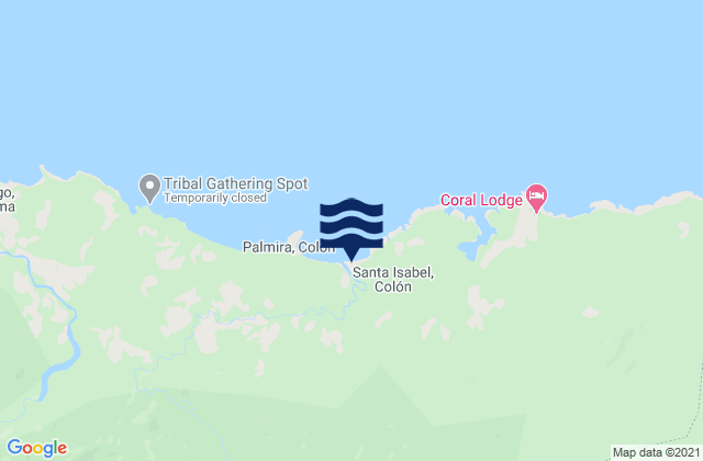 Mapa de mareas Santa Isabel, Panama