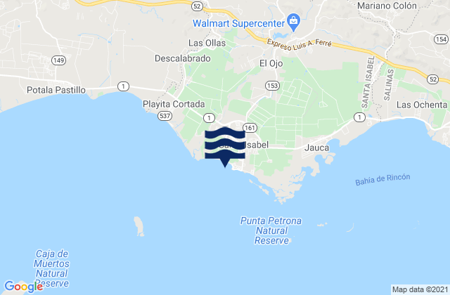 Mapa de mareas Santa Isabel, Puerto Rico