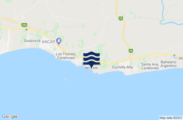 Mapa de mareas Santa Lucia del Este, Argentina