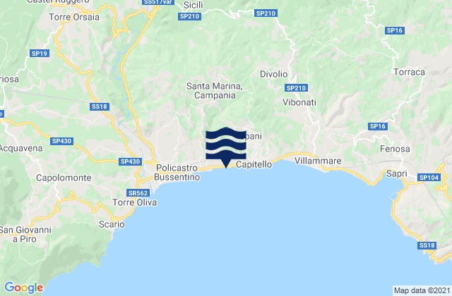Mapa de mareas Santa Marina, Italy