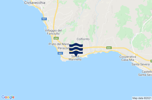 Mapa de mareas Santa Marinella, Italy