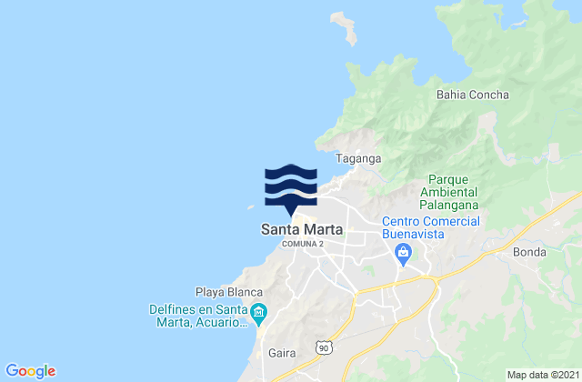 Mapa de mareas Santa Marta, Colombia