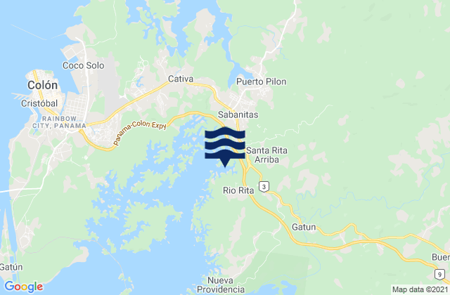 Mapa de mareas Santa Rita Arriba, Panama