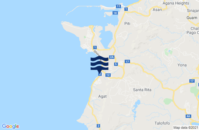 Mapa de mareas Santa Rita Municipality, Guam