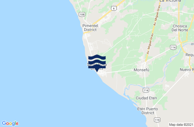 Mapa de mareas Santa Rosa, Peru