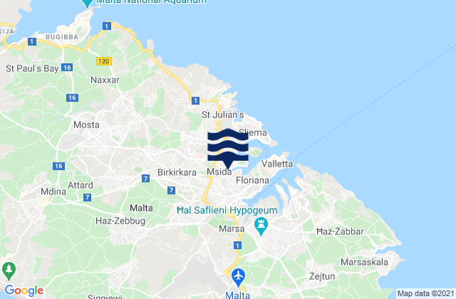 Mapa de mareas Santa Venera, Malta