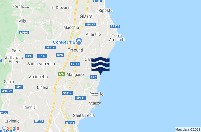 Mapa de mareas Santa Venerina, Italy