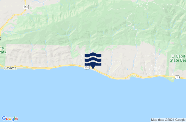 Mapa de mareas Santa Ynez, United States