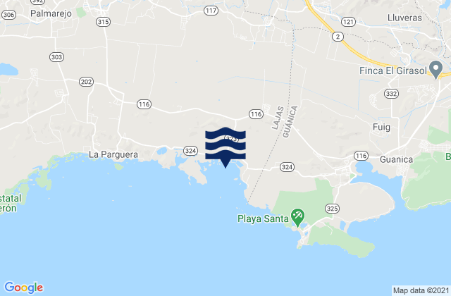 Mapa de mareas Santana Barrio, Puerto Rico