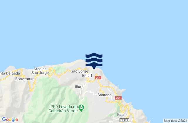 Mapa de mareas Santana, Portugal
