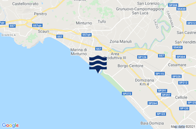 Mapa de mareas Santi Cosma e Damiano, Italy
