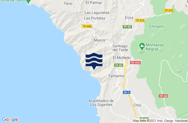 Mapa de mareas Santiago del Teide, Spain