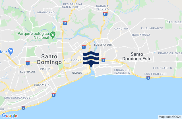 Mapa de mareas Santo Domingo Norte, Dominican Republic