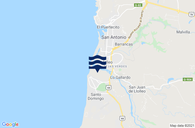 Mapa de mareas Santo Domingo, Chile