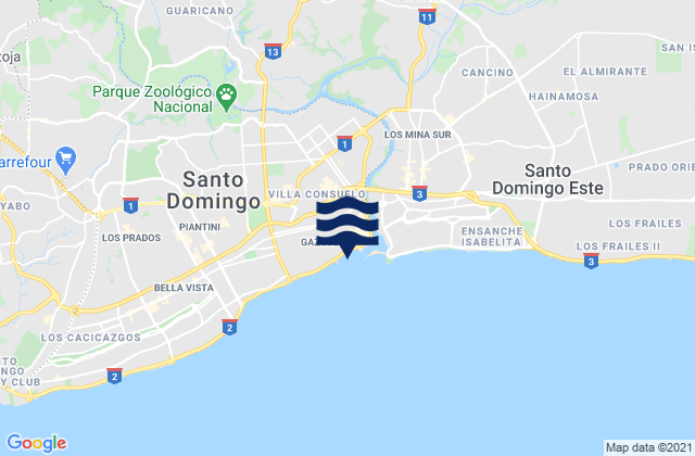 Mapa de mareas Santo Domingo, Dominican Republic