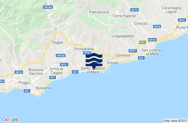 Mapa de mareas Santo Stefano al Mare, Italy