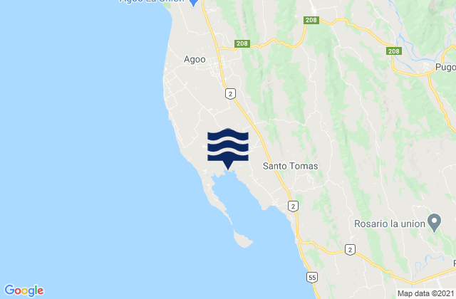 Mapa de mareas Santo Tomas, Philippines
