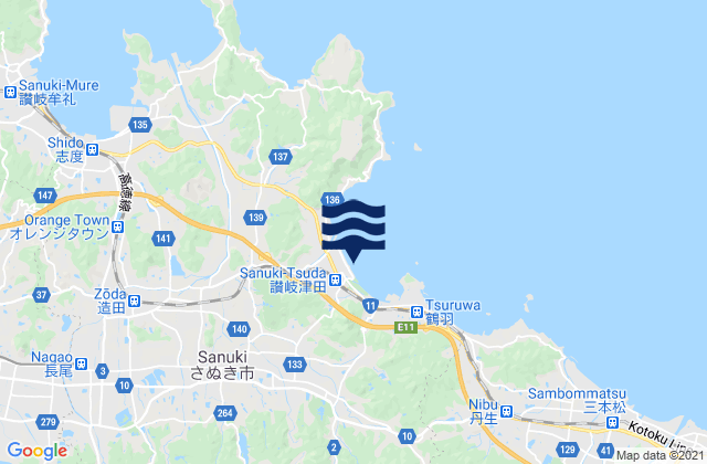 Mapa de mareas Sanuki-shi, Japan